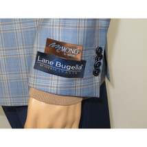 Men's Mono Turkey Sport Coat 100% Super 180s Wool 1522-02 Blue Brown Plaid image 6