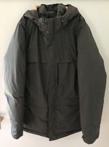 prana Goose Down Duck Feathers Hooded Cold Winter Coat Jacket Mens M-L 48&quot; - $59.39