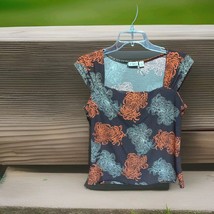 Cato Tank Top Women&#39;s Medium Polyester Spandex Brown &amp; Orange &amp; Tan - $11.88