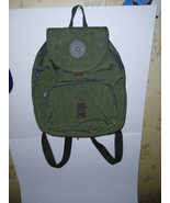 Kipling Queenie Backpack Jade Green Tonal Small 100% Polyester 15&quot; Pockets  - $48.35