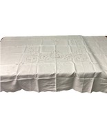 Rectangular White Table Cloth - ‘Dancing Duo’ Wedding Table Cloth - 70x70” - $278.01 MXN