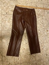 Vera Pelle Custom  VISCOS Pants  Women BROWN Straight Italy  31 X 29 - $64.35