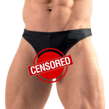 Black Thong With Front Opening - £24.35 GBP