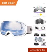 Adjustable Ski Goggles for Adults &amp; Youth - Helmet Compatible, Anti-Fog ... - $42.52