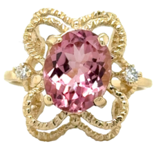 Authenticity Guarantee

3.14ct Pink Tourmaline with Diamond Accent 14k Yellow... - £679.09 GBP