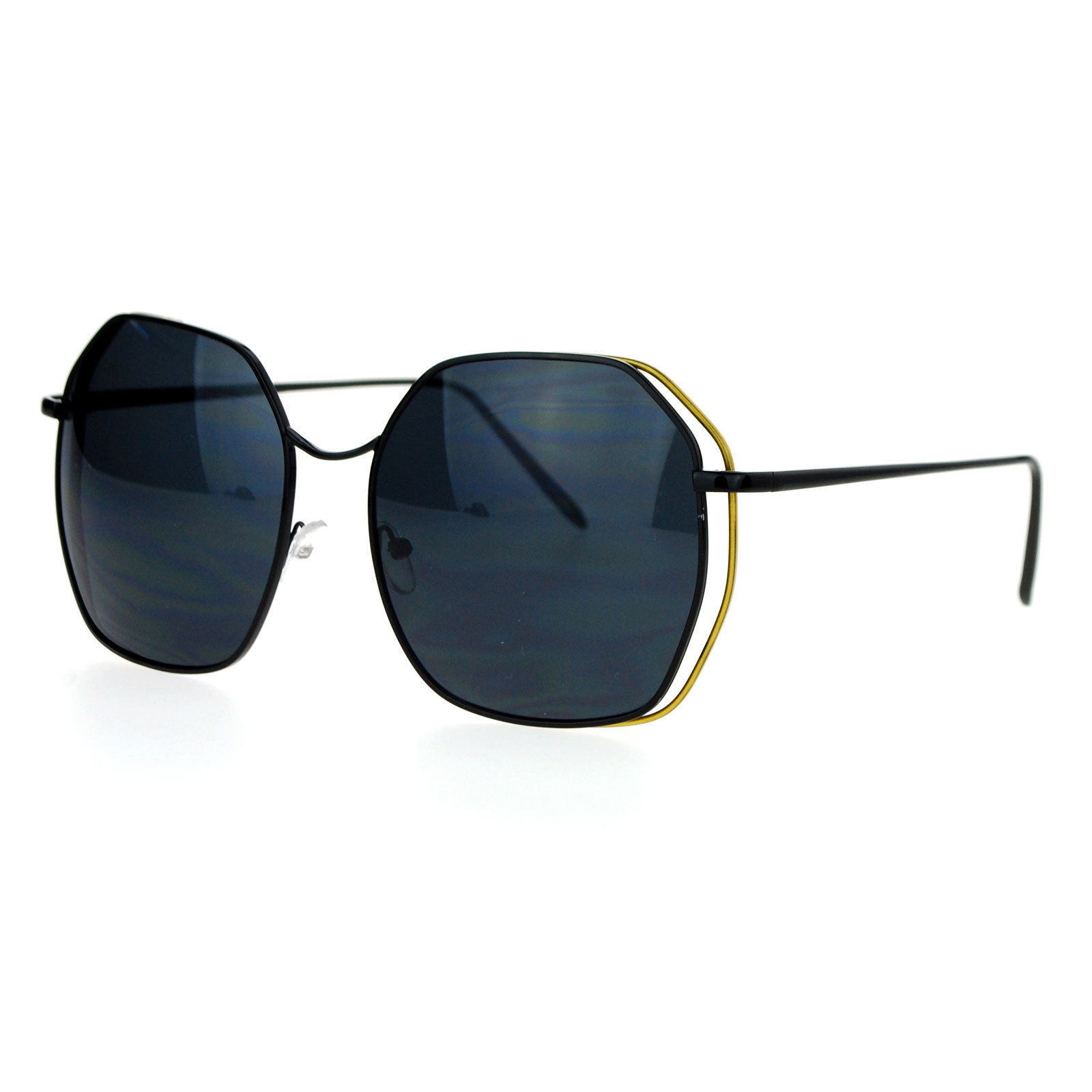 Womens Chic Designer Sunglasses Square Octagon Metal Frame UV 400 - $11.95