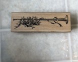 New INKADINKADO Rubber Stamp Trumpet Music Christmas Holly free USA ship... - $17.19