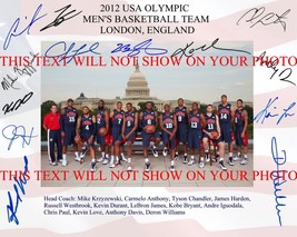 2012 Usa Dream Team Signed Auto By 13 Rp Photo Durant James Bryant Harden Davis  - $19.99