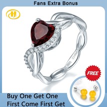 Stock Clearance 925 Sterling Silver Ring 1.73 Carats Natural Garnet &amp; Cubic Zirc - £24.58 GBP