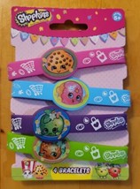 Shopkins Rubber Bracelets (4) ~ Birthday Party Supplies Favors Rewards Prizes - £8.46 GBP