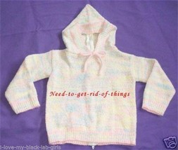 Girls Sweater Pink Hooded Knit (Size 12 months) X-Condn - £9.34 GBP