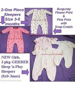 Girls Sleepers-1 Piece-Lot-Gerber+Small Step-Sz.0-6 mos - $14.80