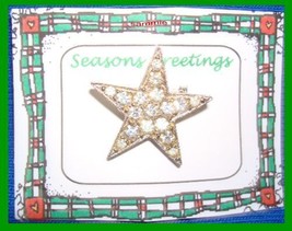 Christmas PIN #0176 Star Rhinestones/Crystals Silvertone Pin (1 inch) - $9.85