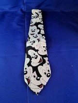 Mickey Mouse Neck Tie Black And White Mickey Face w/Red Tongue See Photos - £9.72 GBP