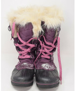 Sorel Youth Kids Jone Purple Glitter Faux Fur Waterproof Winter Boots 6 ... - £91.22 GBP