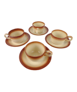 Set of 4 Vtg Franciscan Country Craft Russet Brown Cups &amp; Saucers Stonew... - £21.70 GBP