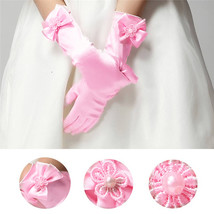 Elegant Pearl Little Bow Ballet Dance Dress Kids Gloves Christmas Gift - £6.31 GBP