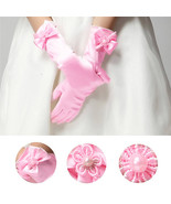 Elegant Pearl Little Bow Ballet Dance Dress Kids Gloves Christmas Gift - £6.28 GBP