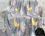 Glow In The Dark Blanket Owl Throw Gifts Toys For Kids Girls Boys Bed Ho... - $51.99
