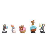 Tom and Jerry 5 Pieces Figurines 2 Inch PVC Statue Collection by Takara ... - £15.72 GBP