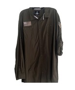 I Jeans By Buffalo Shirt Men 3XLT Army Green American Flag Long Sleeve 1... - $28.71