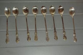 Ice Tea Spoons Wm.A.Rogers Oneida LTD. 1956 Valley Rose Pattern set of 8 IS - £32.05 GBP
