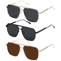 Retro Oversized Square Polarized Sunglasses For Women Men Vintage Shades Uv400 C - £27.26 GBP