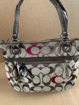COACH Poppy Khaki/Multi Embroidery Signature Glam Tote Shoulder Bag (N9) - £75.64 GBP