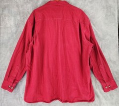 Cabelas Deerskin Soft Chamois Shirt Mens 2XL Red Distressed Heavy Long Sleeve - £23.39 GBP