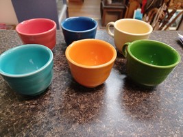 Rainbow of Fiestaware Cups Coffee Tea Cocoa 2.75&quot; Vintage Retro Kitchen Set of 6 - £27.14 GBP