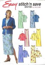 McCall's Sewing Pattern 4749 Misses Jacket Dress Size 8-14 - $7.79