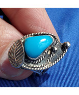 Signed Vintage tribal Zuni Robin Egg Blue Turquoise Sterling Silver nati... - £142.93 GBP