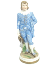 Vintage Bisque Porcelain Blue Boy Figurine Hat in Hand Homco 2259 8&quot; - £7.17 GBP