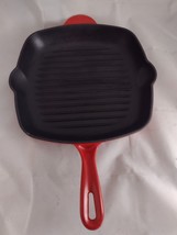 Crofton 11&quot; Square Red Enamel Cast Iron Skillet Frying Pan Double Pour - £15.72 GBP