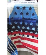 &quot;&quot;HEART OF AMERICA -  APRON PANEL&quot;&quot; - SPARKLY RED, WHITE &amp; BLUE - $9.89