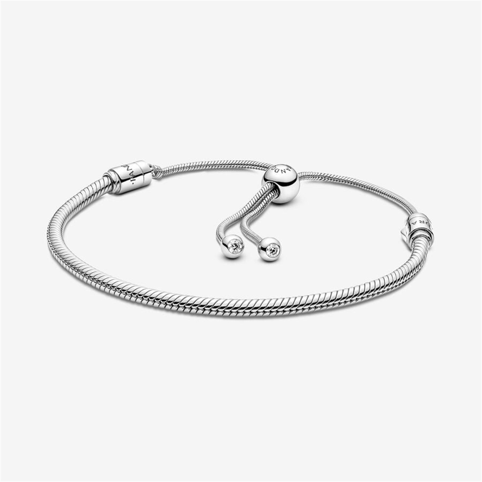 S925 Silver Moments Snake Chain Slider Bracelet,Charm Bracelet,Gift for Her