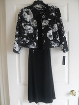 Jessica Howard New Black/Ivory Floral Print Jacket Dress   12  - £47.95 GBP