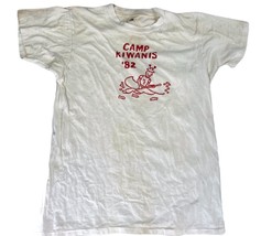 Vtg RETRO 80s T Shirt FOTL Camp Kiwanis &#39;82  XL Cotton Poly Red/White Gr... - £32.31 GBP