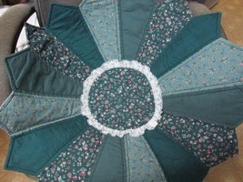 &quot;&quot;SHADES OF GREEN FABRIC - QUILTED TABLE CENTERPIECE&quot;&quot; - $14.89