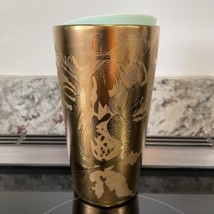 Starbucks Spring Ceramic Gold Copper Siren Mermaid Tumbler Mug Cup 12oz NWT 2022 - £61.05 GBP