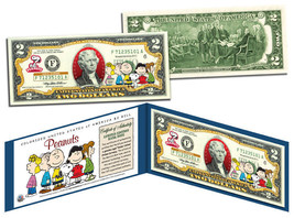 USA $2 Dollar Bill PEANUTS Charlie Brown &amp; Gang Legal Tender Certified - £14.51 GBP