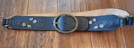 Brighton Belt B60089 Black with Gold buckle/accents Stitching Pattern Si... - $28.70