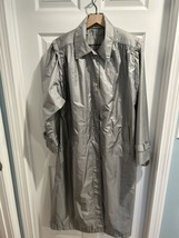 Maggie Lawrence Womens Rain Jacket Trench Coat Size 14 Button Nylon Vintage - $29.65