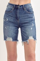 Risen distressed high rise thigh shorts - plus size 1X - $41.58