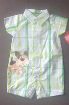 Just One You by Carters Infant Boys Romper Green Blue Sizes NB 6M  9M  1... - $12.99