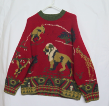 Vintage WILLIS &amp; GEIGER Mens Size M Serengeti Safari Sweater Wool Crew Neck Rare - £57.22 GBP