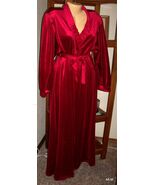 Gilligan O'Malley Lush Red Velvet Velour Shawl Collar Long Wrap Around Robe - €25,30 EUR