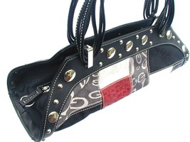 Cute studded bag purse GG...ING multi color multi texture  16&quot;Lx5&quot;Hx4&quot;W ... - $37.25
