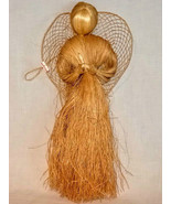 Hand Made Grass Angel Large 20&quot;H Ornaments Handcrafted Home Decor  - $20.91 CAD
