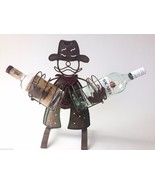 COWBOY Metal Art 2 Bottle Holder Bar Dec 18&quot;H Funky You Get Kick Out of ... - $63.23 CAD